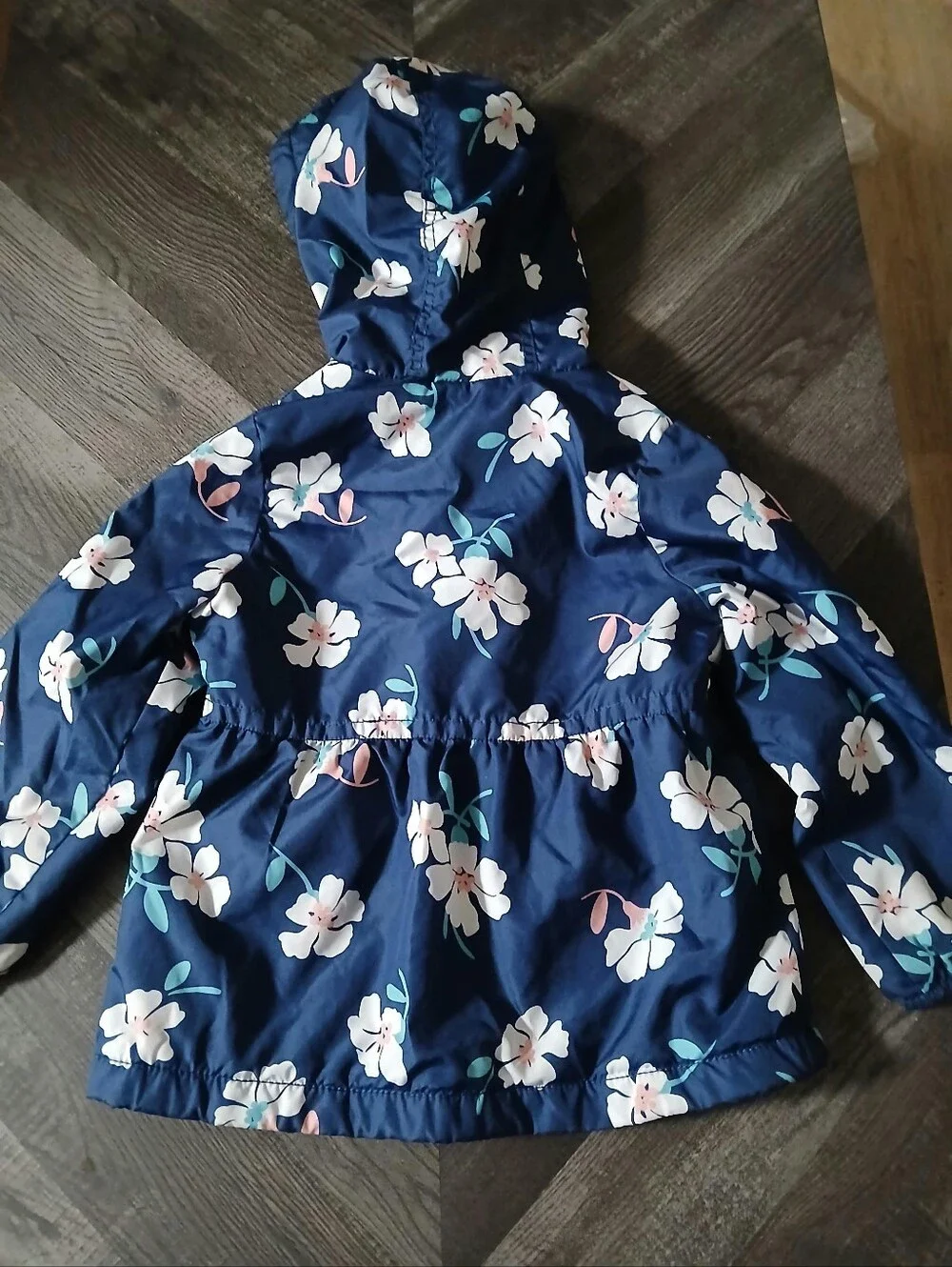 Carter's Navy Floral Hooded Raincoat